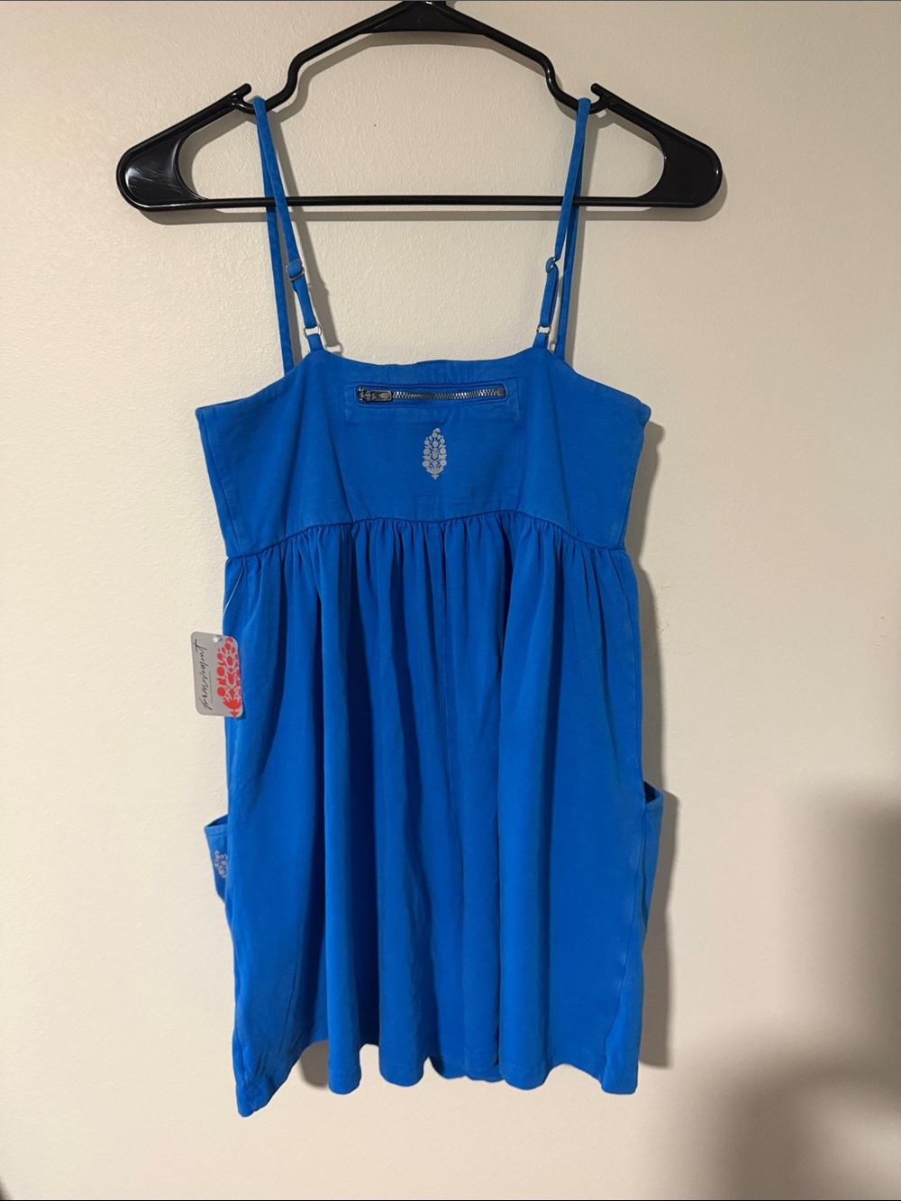 FP Movement by Free People Bright Cobalt Blue Spaghetti-Strap Romper - Picture 4 of 4
